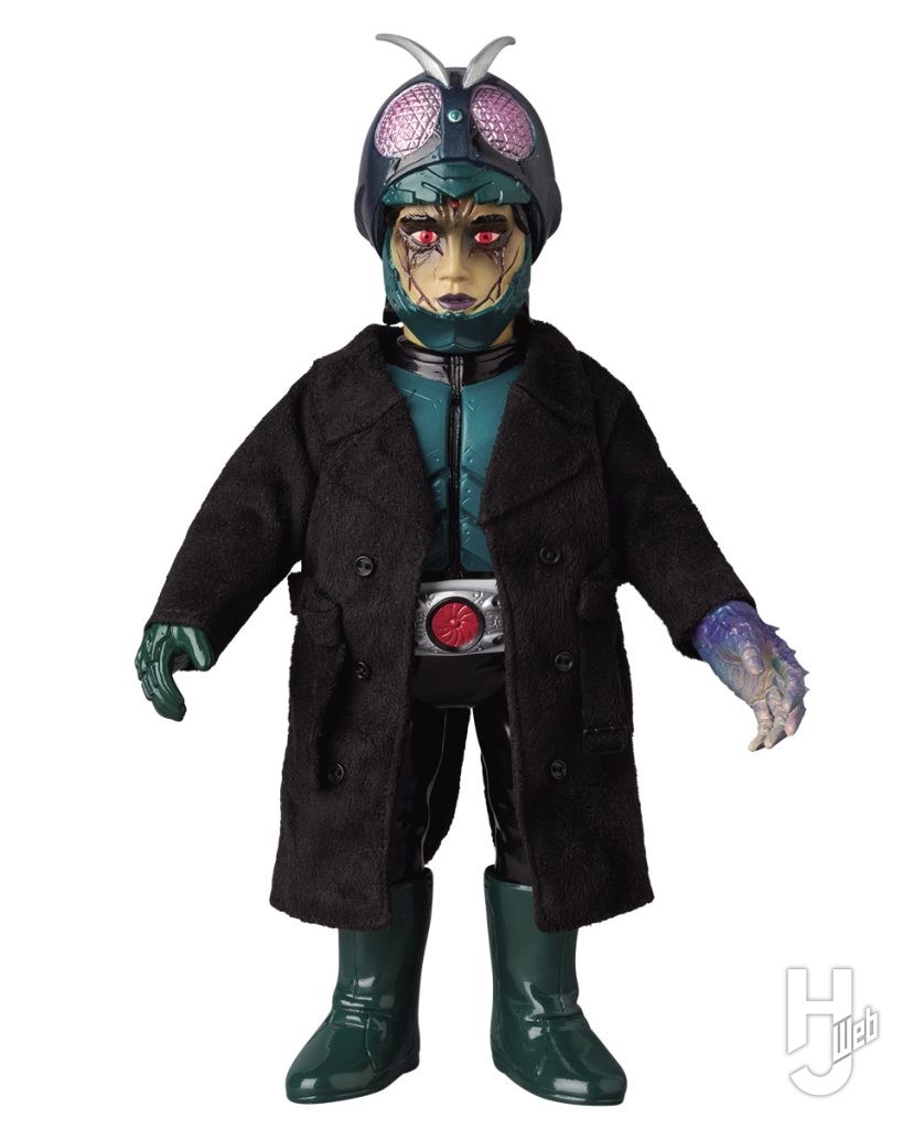 仮面ライダー変身解除前本郷猛のソフビフィギュアの画像