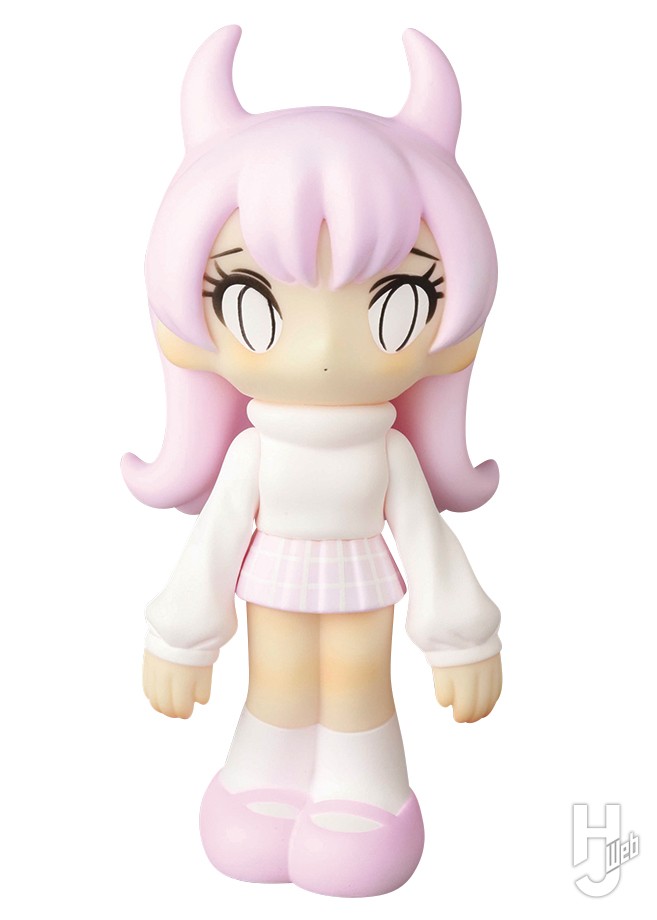 ピンクのかえちゃんのソフビフィギュアの画像