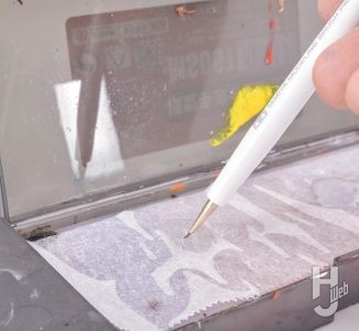 ウェットパレット上で混色2