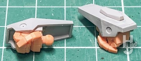 こな製作「レジェンドガンダム」製作中途ハンド周辺