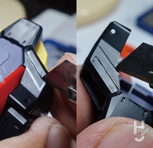 セイラマスオ製作「GAT-X370 レイダーガンダム Ver.W.G.P.N.」製作中途スジ彫り応用2