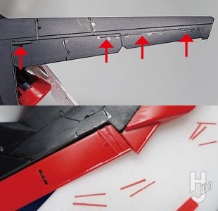セイラマスオ製作「GAT-X370 レイダーガンダム Ver.W.G.P.N.」製作中途スジ彫り応用9