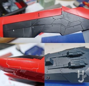 セイラマスオ製作「GAT-X370 レイダーガンダム Ver.W.G.P.N.」製作中途スジ彫り応用13