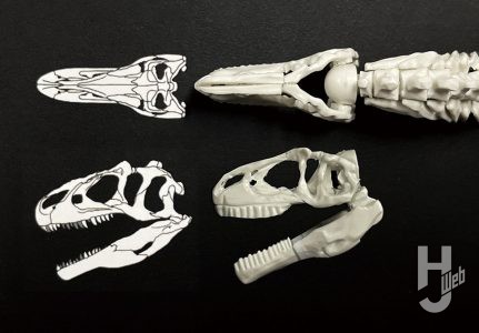 ウラベヒロト製作「アロサウルス」製作中途頭部2