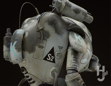 横山宏製作「傭兵軍 偵察用装甲戦闘服 ラプーン」背部アップ