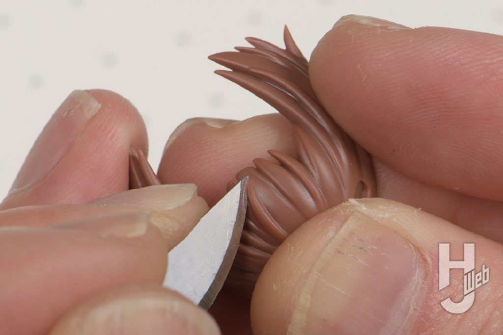 Rikka製作「メイドロイド ラクエル」製作中髪パーツ
