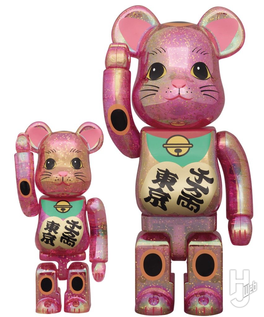 桃色透明メッキの招き猫のベアブックの画像