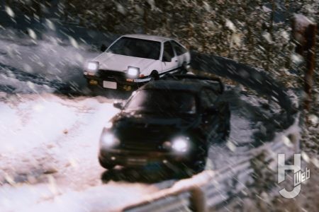 「ミニカー アゴーゴー!! 2026」イベント販売の『頭文字D』ダイキャストカーを使用して、本作屈指の名シーンである「白銀バトル」セリカVSトレノの激走シーンをディオラマで再現！【イベントにも展示予定】