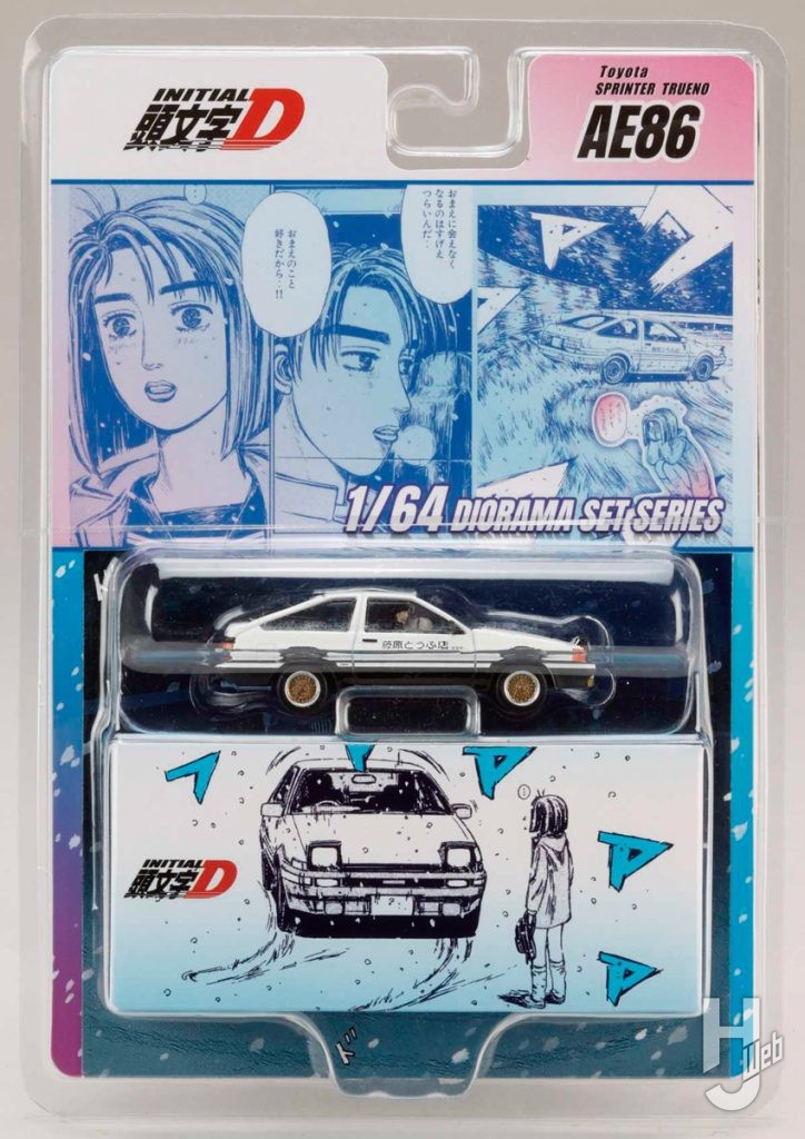 1/64 Toyota SPRINTER TRUENO （AE86）／頭文字D 藤原 拓海 AND 茂木なつき（ドライバーフィギュア付ジオラマセット）の画像