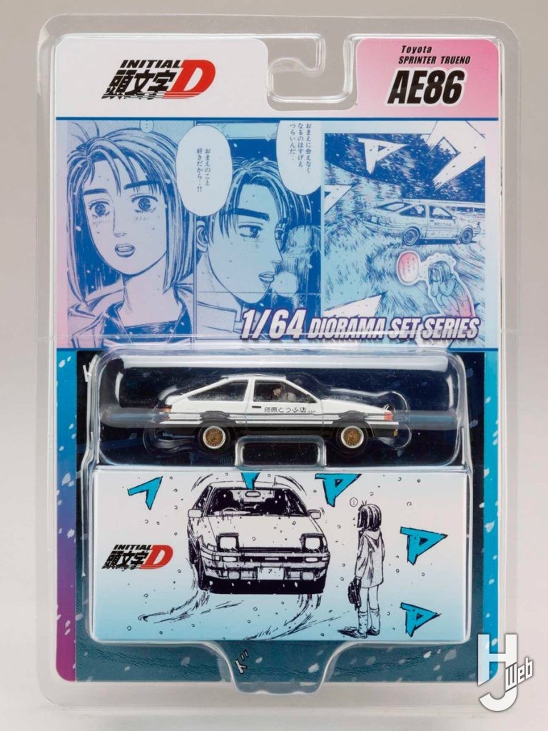 1/64 Toyota SPRINTER TRUENO (AE86)/頭文字D 藤原 拓海 AND 茂木なつき(ドライバーフィギュア付ジオラマセット)の画像