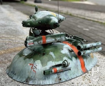 横山宏製作「シュトラール軍 無人ホバー強行偵察機 シュトゥルムフォーゲル」製作中装備追加