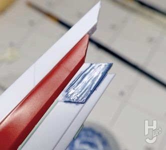 セイラマスオ製作「FULL MECHANICS フォビドゥンガンダム」塗装中濃すぎて筆跡残り