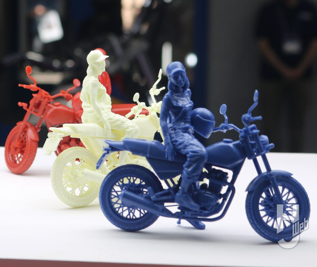 「グッドスマイルカンパニー」ブース。ライダーとオートバイがセットになった「Rider’s portrait」の第1弾が4種登場！