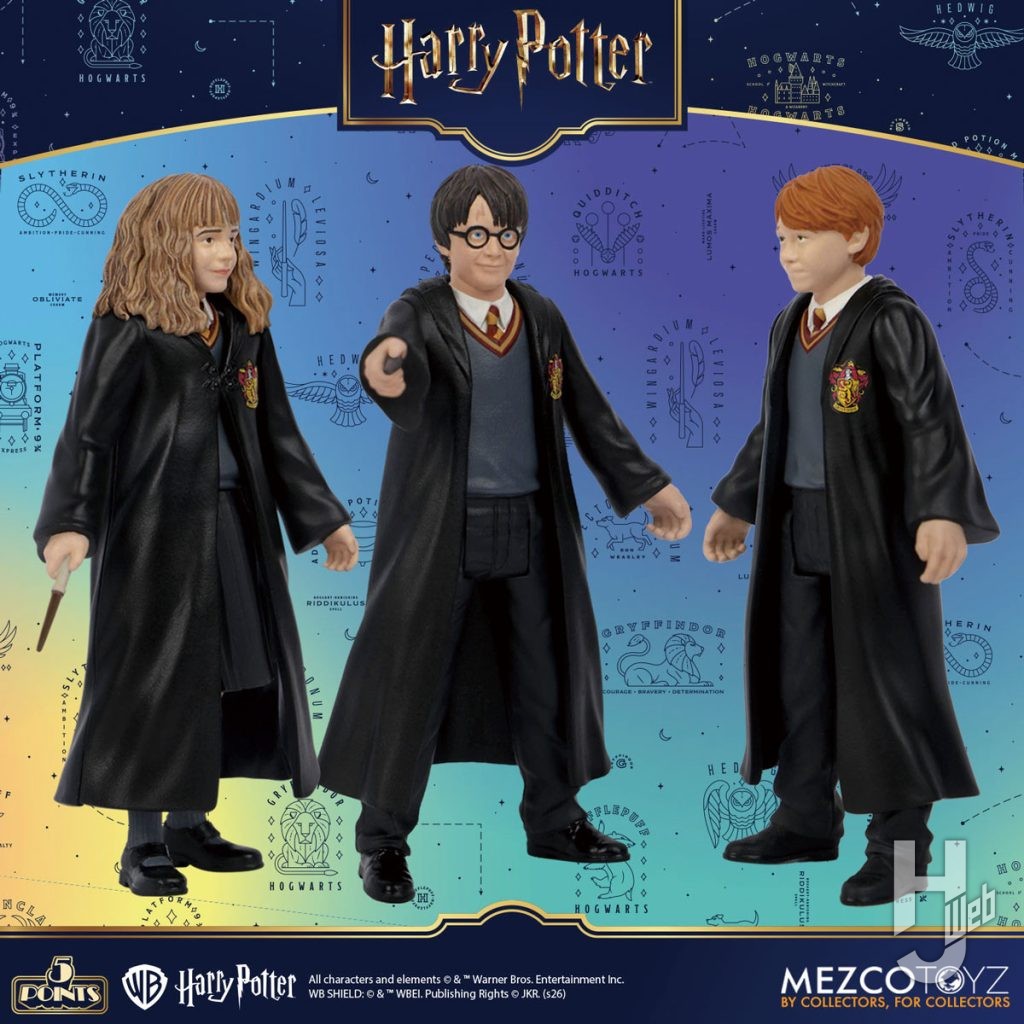 5ポイント/ ハリー・ポッター: 3.75インチ アクションフィギュア シリーズ1 4種セット ハリー・ポッター、ハーマイオニー・グレンジャー、ロン・ウィーズリー