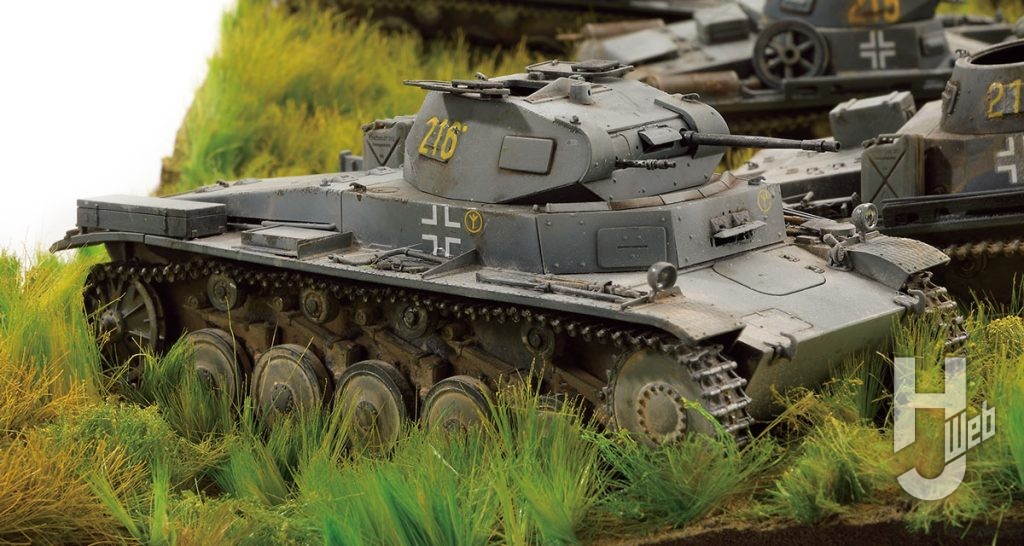 II号戦車はクランプ類を3Dプリントパーツに交換した以外はストレート組み。なお、作品タイトルはこのII号戦車に付属のデカールが元ネタとなっている