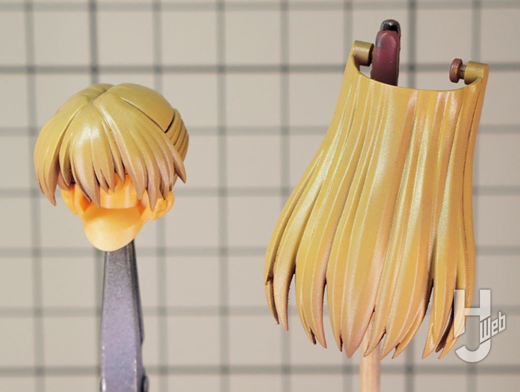 蛮bino!!製作「30MP-式波・アスカ・ラングレー(プラグスーツ)」製作途中髪グラデーション塗装ガイアクリーム