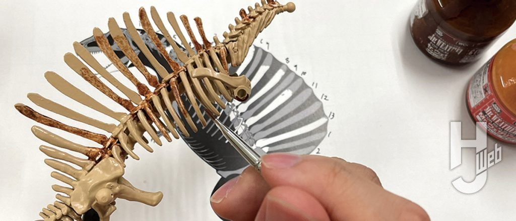 ウラベヒロト製作「スピノサウルス1936(BSP 1912 VIII 19)」製作中ウォッシング