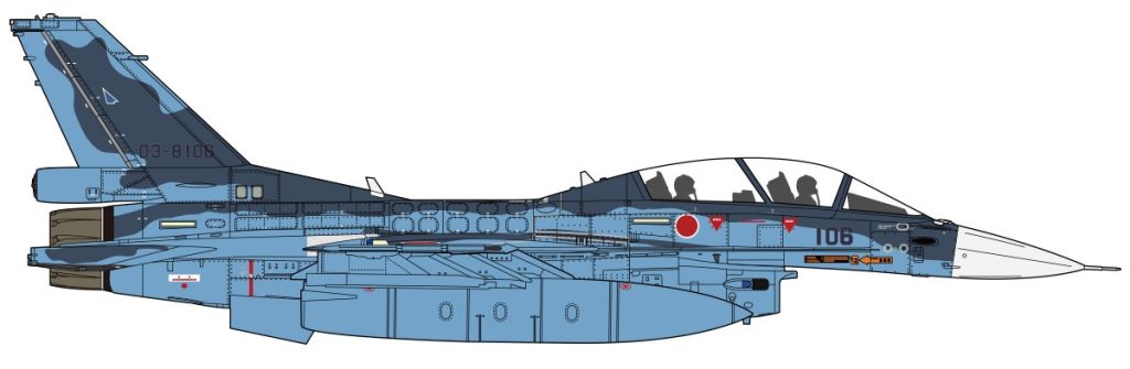 F-2 第21飛行隊 三沢基地 2015年 東日本大震災被災機 修復第1号機　側面