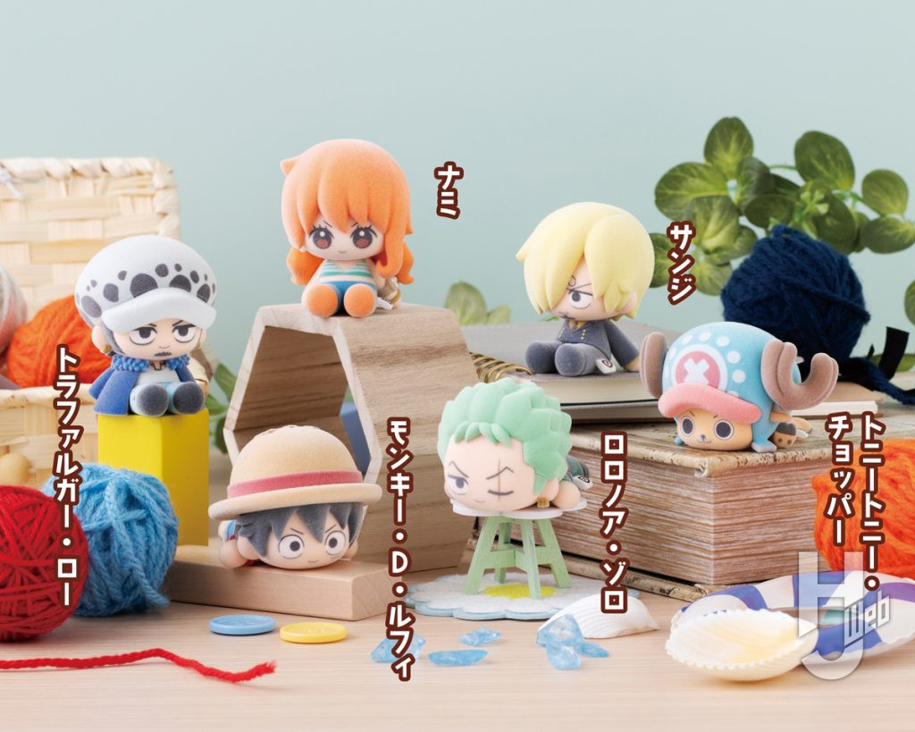 ワンピースのぬいぐるみ風フロッキー素材フィギュ
アの画像