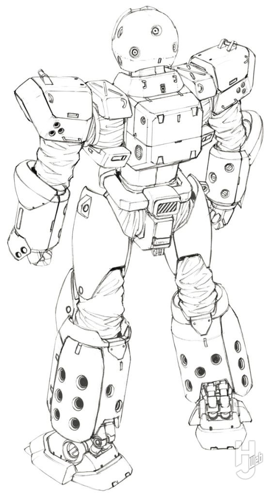 ARL-99 ヘルダイバーデザイン線画背面