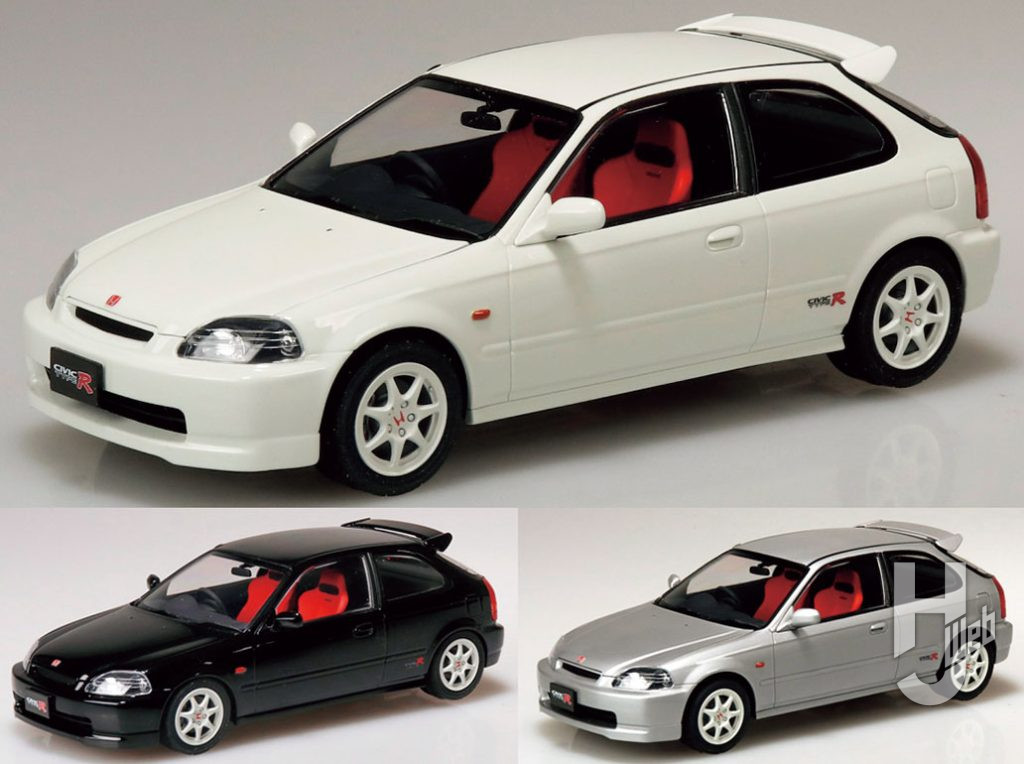 EK9 シビック タイプR 1997 チャンピオンシップホワイト、スターライトブラックパール、ボーグシルバーメタリック