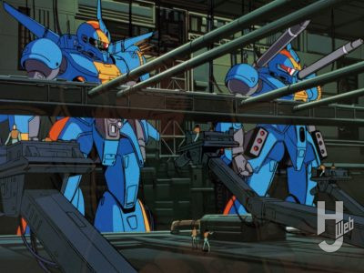 『機甲戦記ドラグナー』場面カットヤクトゲルフとレビルゲルフ