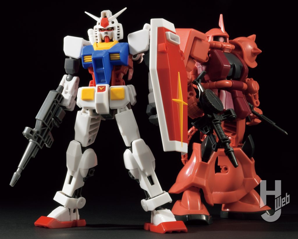 ガンダムミキシマイズ「RX-78-2 ガンダム」と「MS-06S シャア専用ザク」の画像