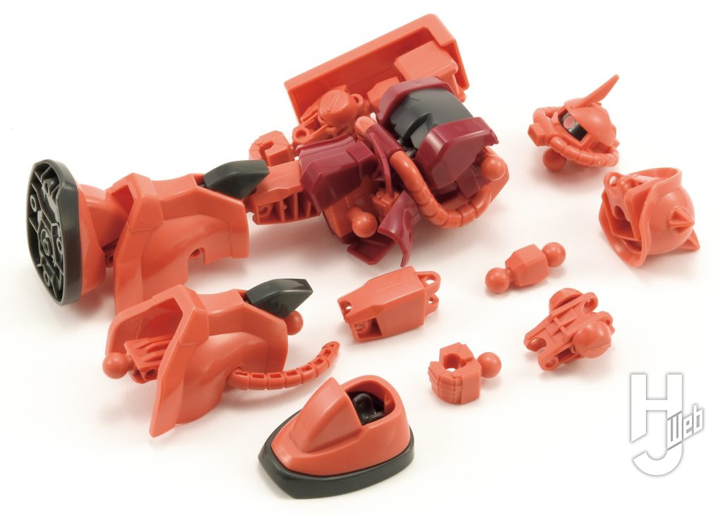 ガンダムミキシマイズ MS-06S シャア専用ザクの分解された画像