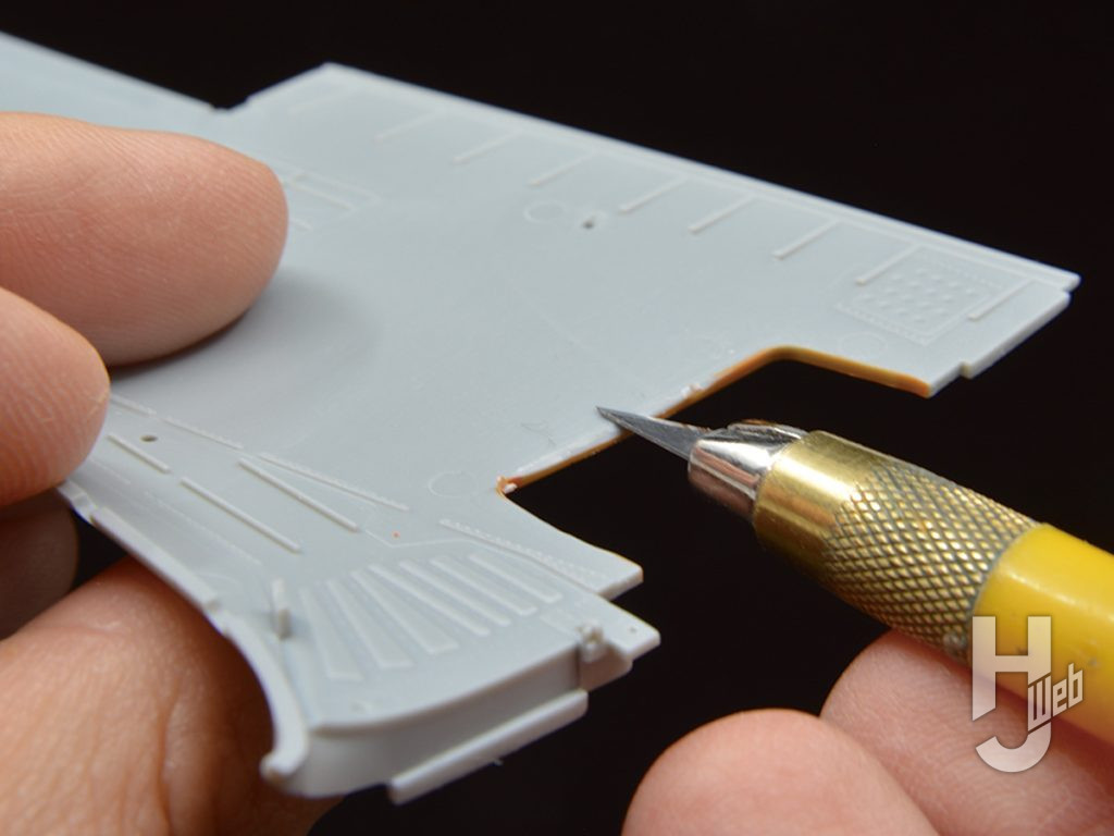林哲平製作「フォッケウルフ Fw 190 A-3」製作途中ハッチシャープ化