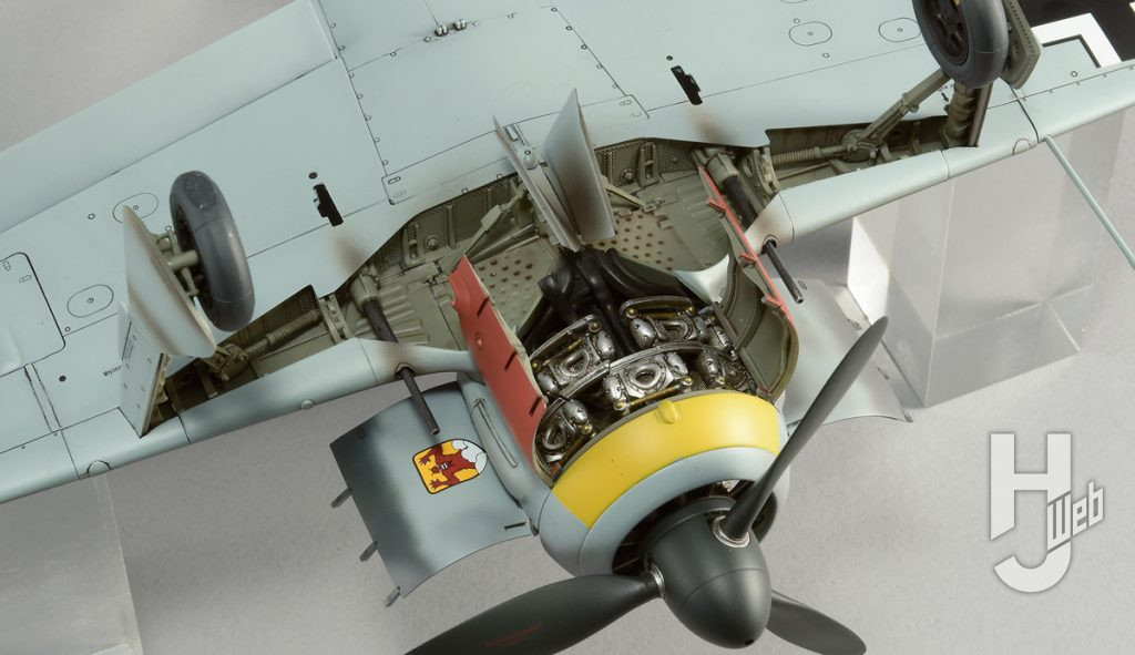 林哲平製作「フォッケウルフ Fw 190 A-3」製作途中エンジン塗装後はめ込み
