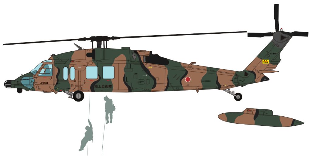　陸上自衛隊 UH-60JA ブラックホーク　陸上自衛隊航空学校　飛行教導隊　明野駐屯地　側面