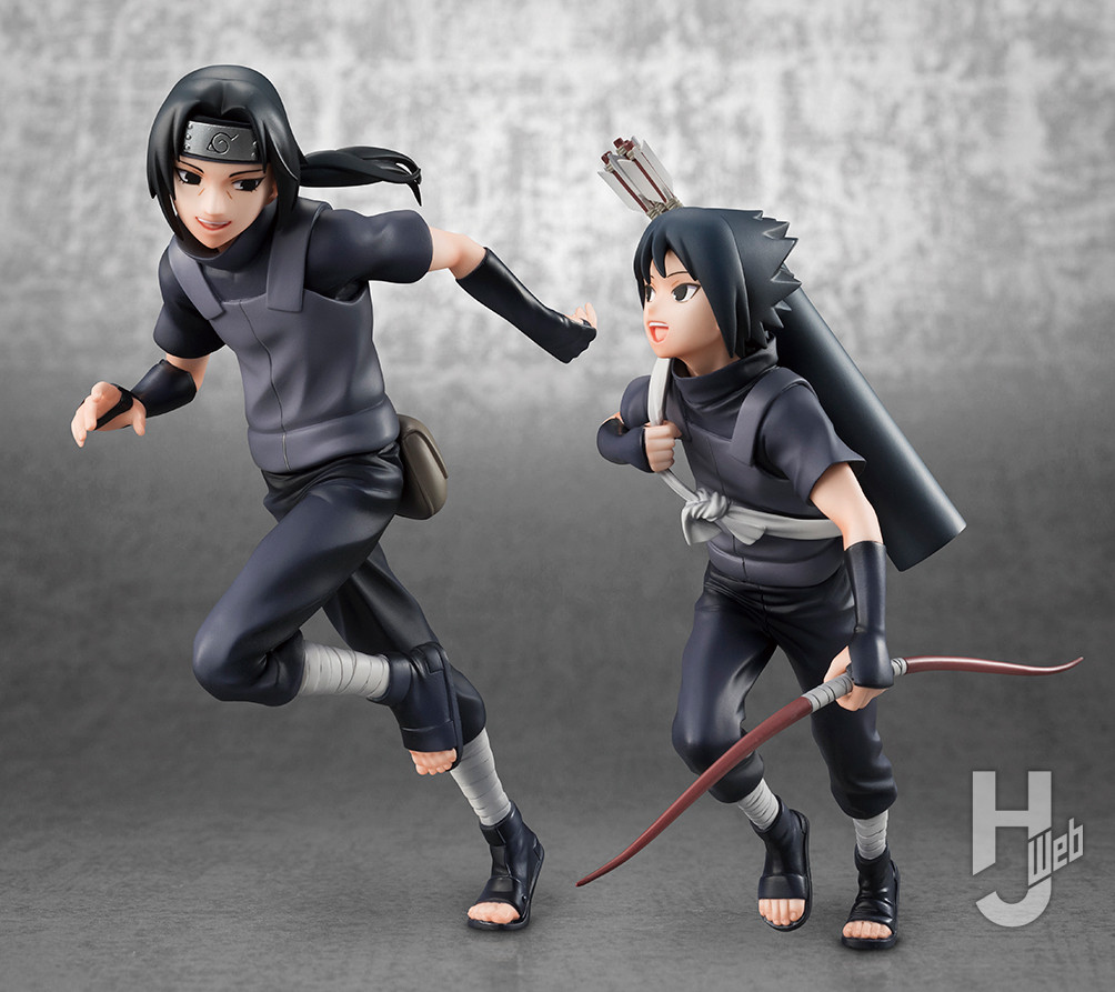 うちはイタチとうちはサスケのフィギュアの画像