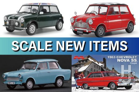 タミヤの「ミニクーパー」が一挙に再販！ドライバーフィギュア付属した「トラビ 601S」や「1963 シボレー ノバ SS クーペ」などのカーモデル新商品をチェック！