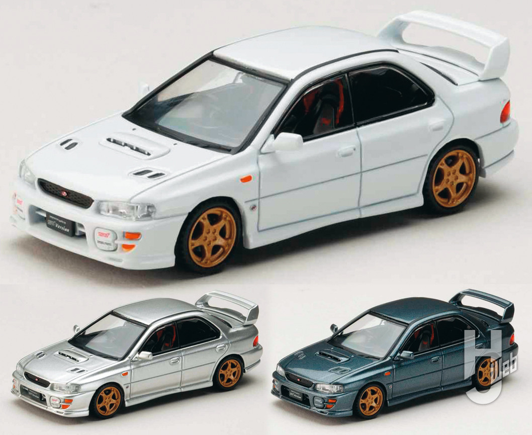 SUBARU IMPREZA WRXSTi Ver.VI(GC8G)1999 ピュアホワイト、アークティックシルバーメタリック、クールグレーメタリック