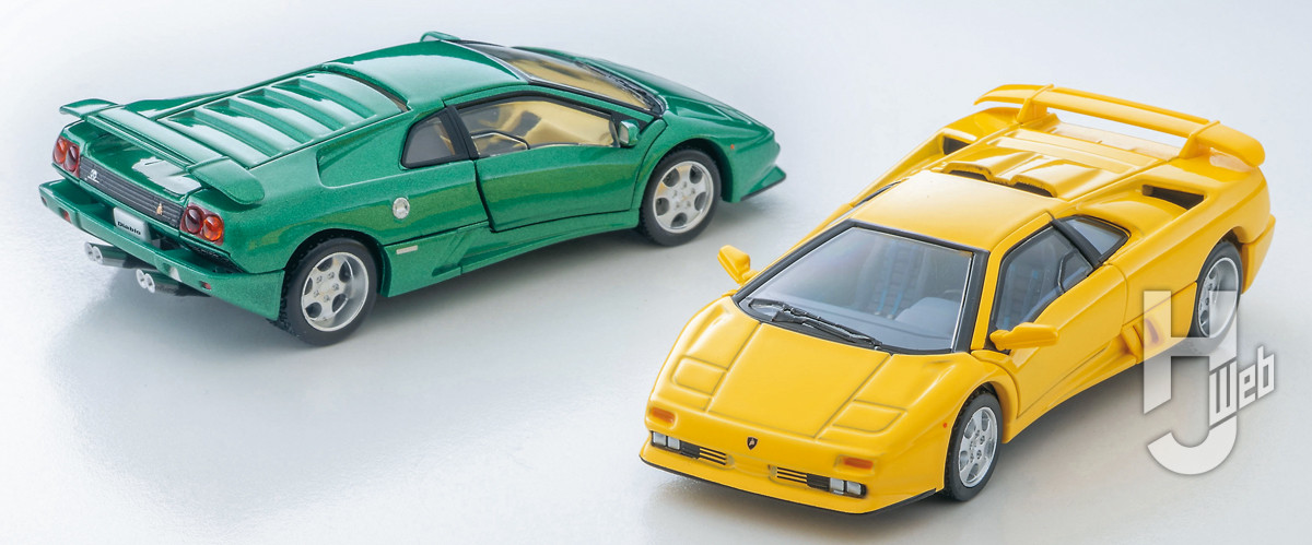 ランボルギーニ ディアブロ SE30(緑)、SE30イオタ(黄)
