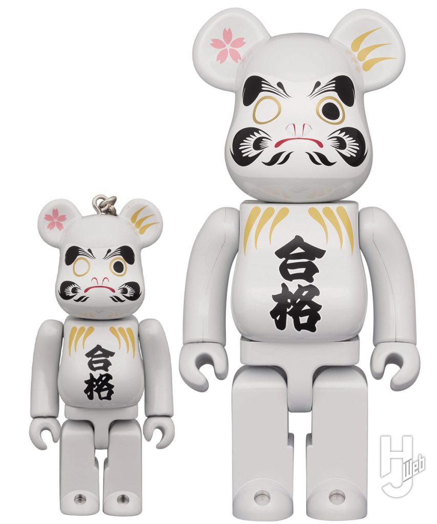 BE@RBRICK 達磨 合格 白メッキ  100% / 400%の画像