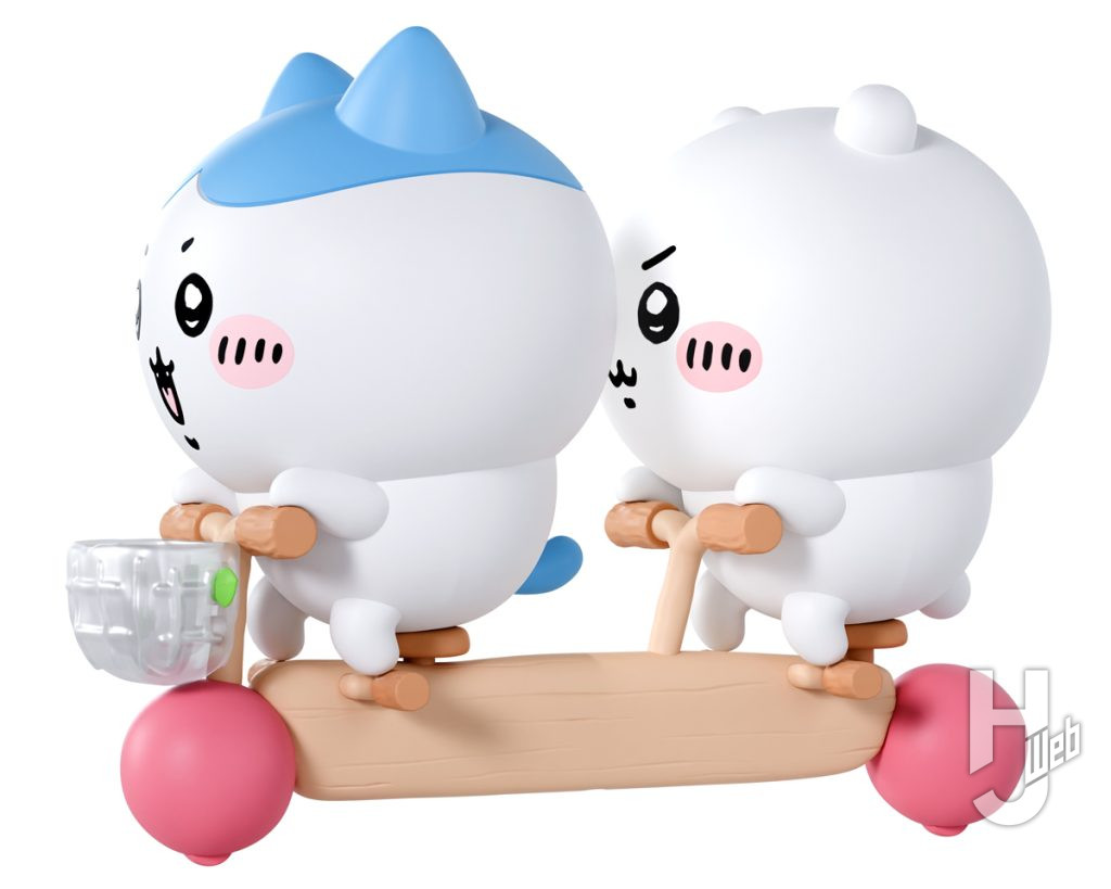 ちいかわとハチワレ二人乗りのプラモデルの画像